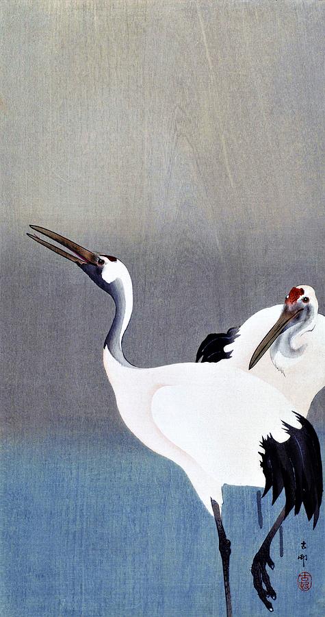Top Quality Art - Grus Japonensis Painting by Ohara Koson