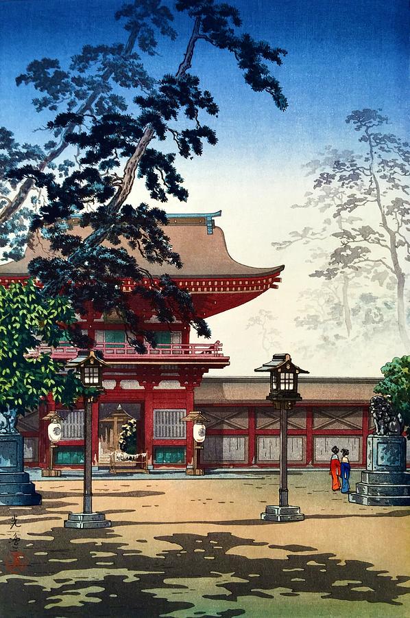 Cool Painting - Top Quality Art - HAKOZAKI Temple by Tsuchiya Koitsu