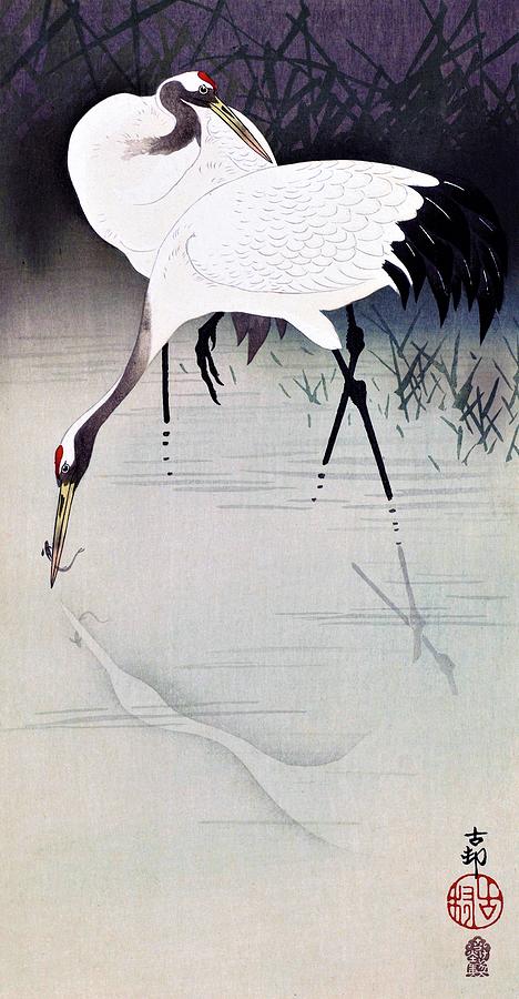 Top Quality Art - japanese crane Painting by Ohara Koson