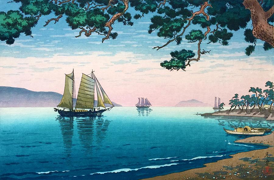 Landscape Painting - Top Quality Art - MAIKO BEACH by Tsuchiya Koitsu