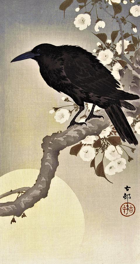 Top Quality Art - Moon and Crow Painting by Ohara Koson
