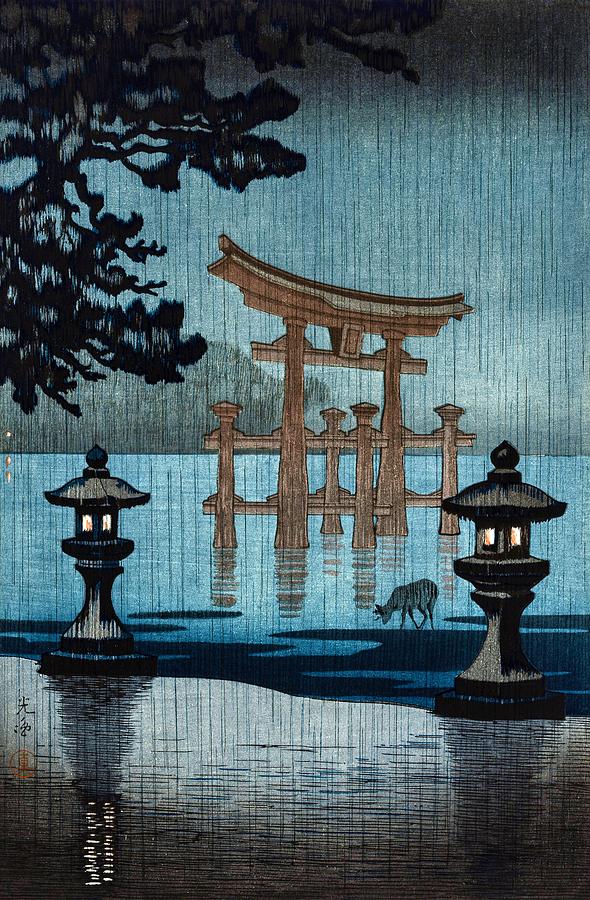 Landscape Painting - Top Quality Art - Rainy Miyajima by Tsuchiya Koitsu