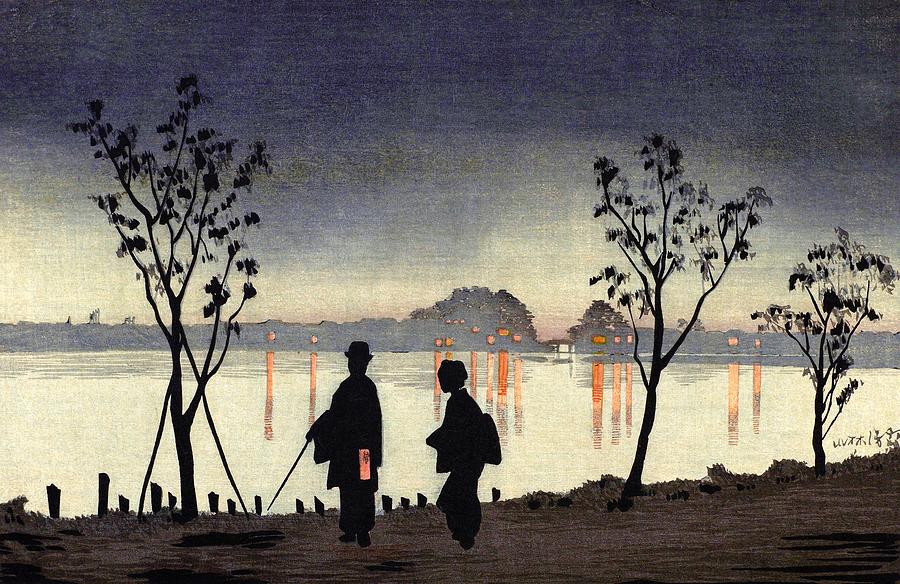 Landscape Painting - Top Quality Art - Sumidagawa Night by Kobayashi Kiyochika