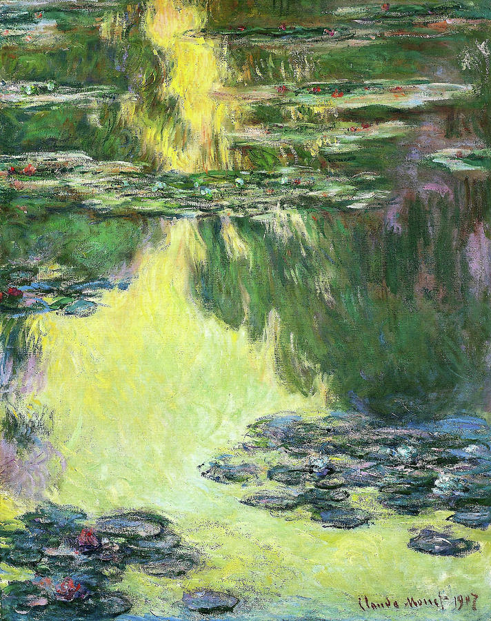 Claude Monet Painting - Water Lilies ,1907 - Digital Remastered Edition #2 by Claude Monet