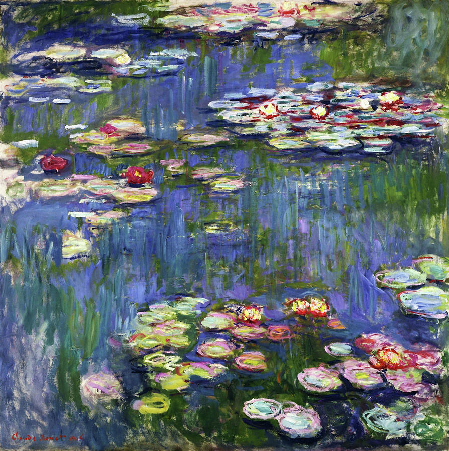 Claude Monet Painting - Water Lilies 1916 - Digital Remastered Edition by Claude Monet