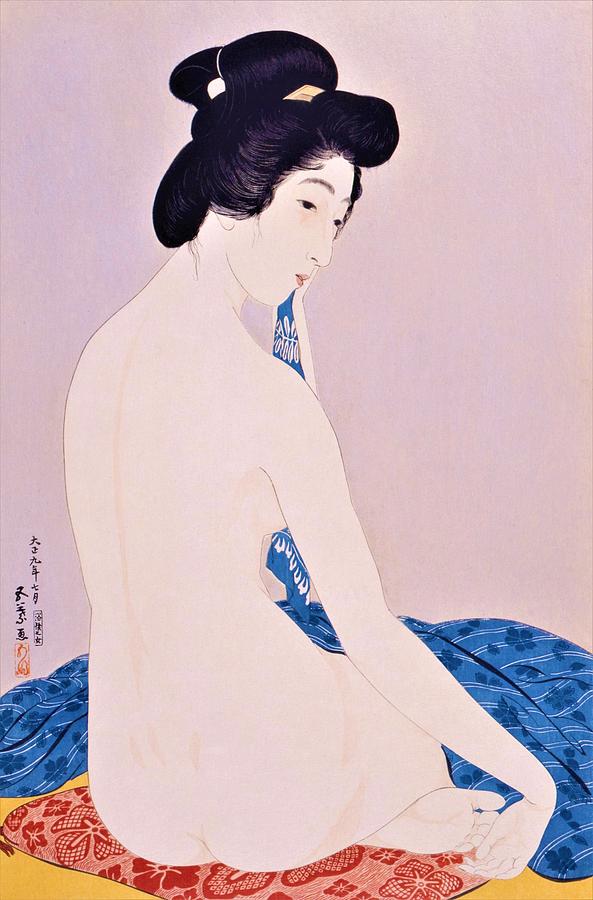 Nude Painting - Top Quality Art - Woman after bath by Hashiguchi Goyo