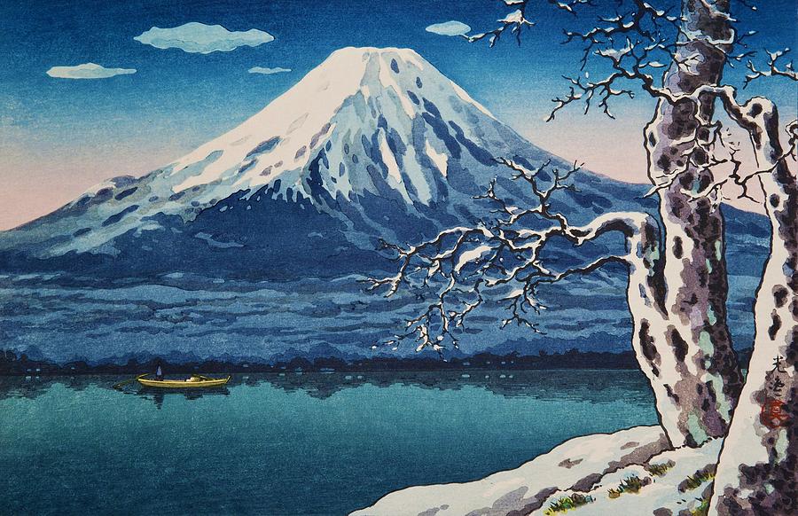 Winter Painting - Top Quality Art - Yamanaka Lake by Tsuchiya Koitsu