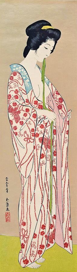 Top Quality Art - Yukata woman Painting by Hashiguchi Goyo - Fine Art ...