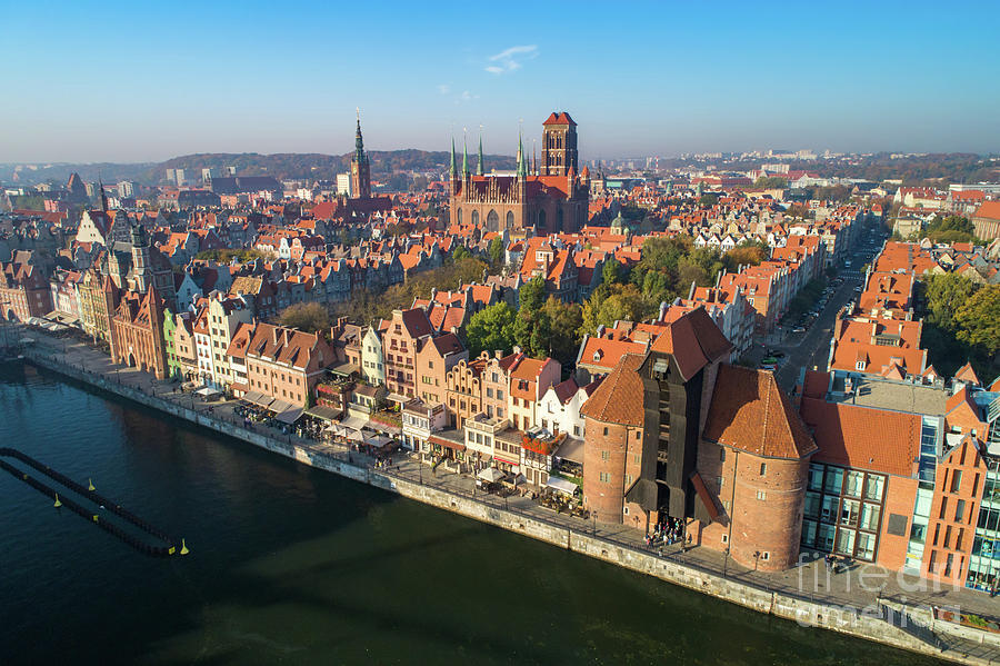 Top view of an old town in Gdansk, Poland. Photograph by Michal Bednarek