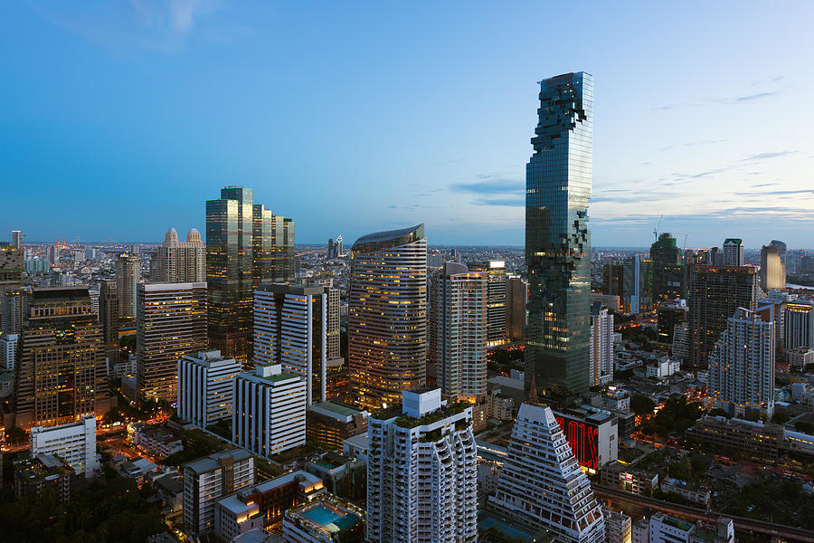 Top View Of Bangkok Modern Building Photograph by Prasit Rodphan - Fine ...