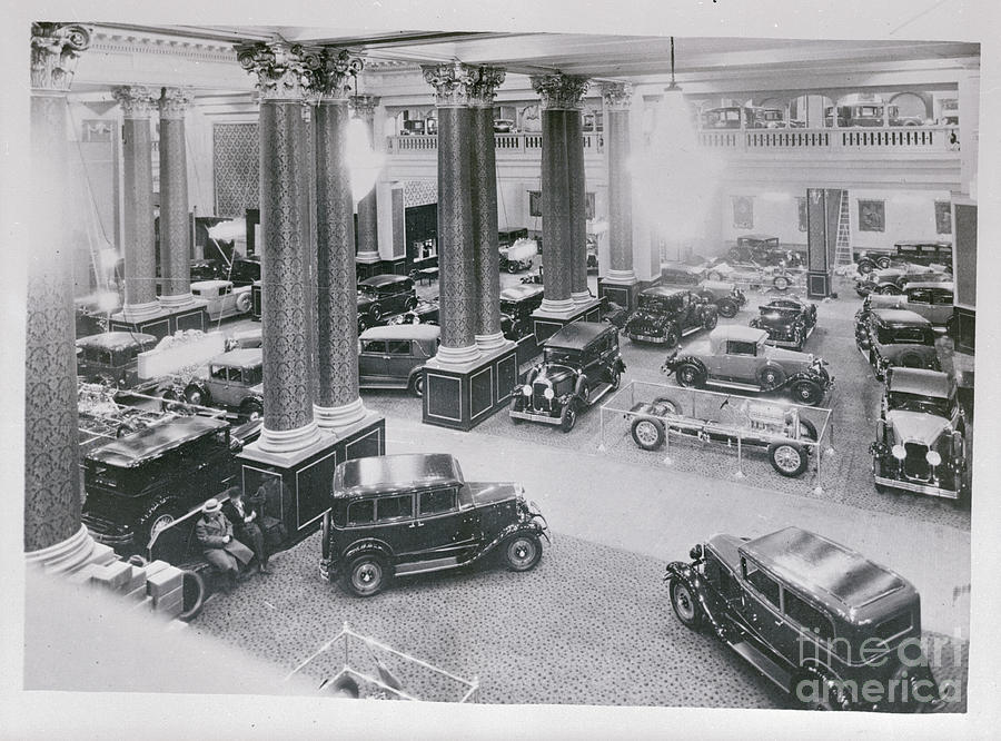 Top View Of Cars On Display In An Photograph by Bettmann