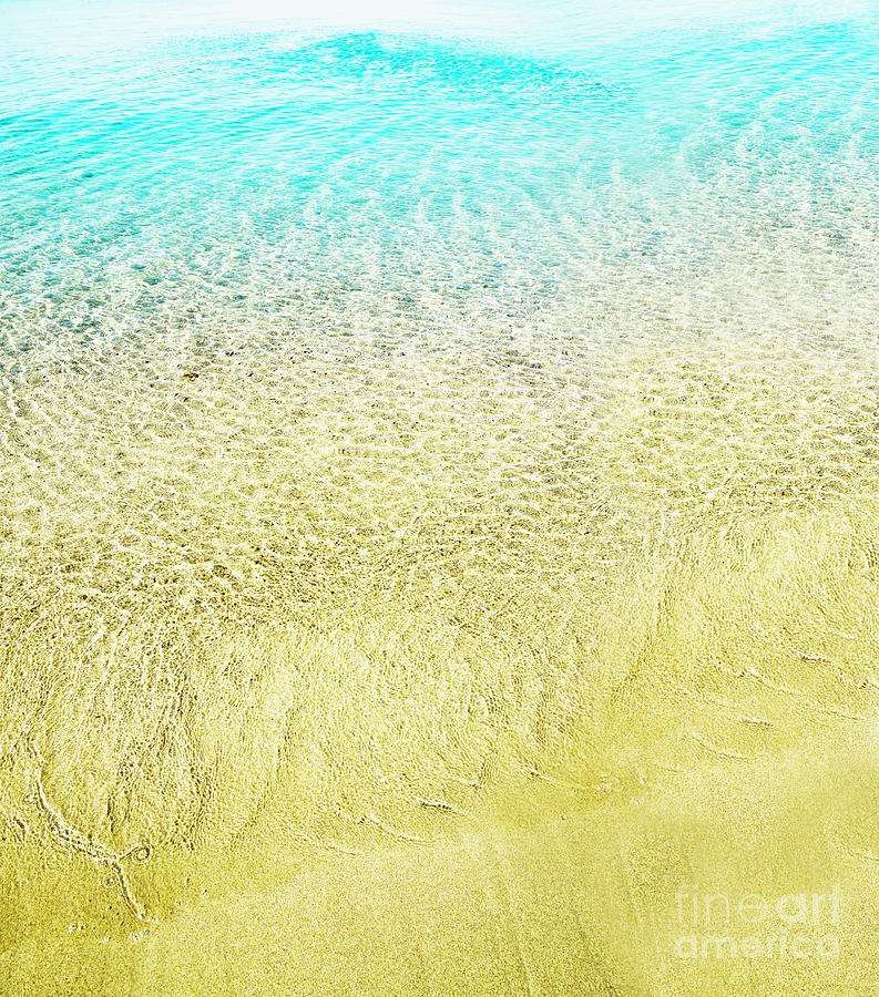 Top view of sea water and sand texture image.  Photograph by Jelena Jovanovic