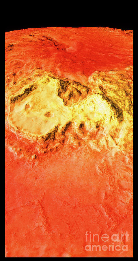 Planet Photograph - Topographic Map Of Venusian North Polar Region by Us Geological Survey/nasa/science Photo Library