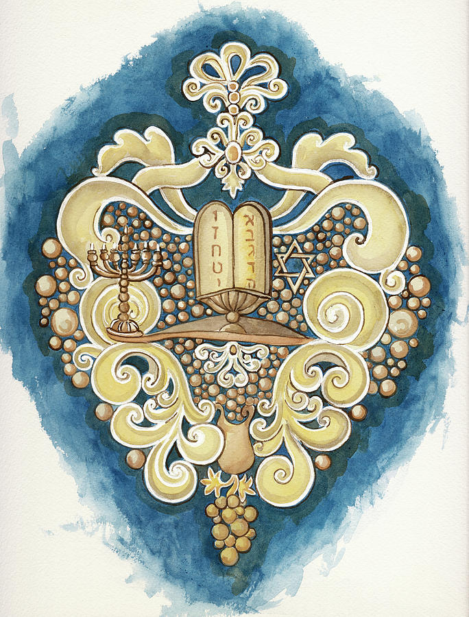 Jewish Painting - Torah Amulet by Andrea Strongwater