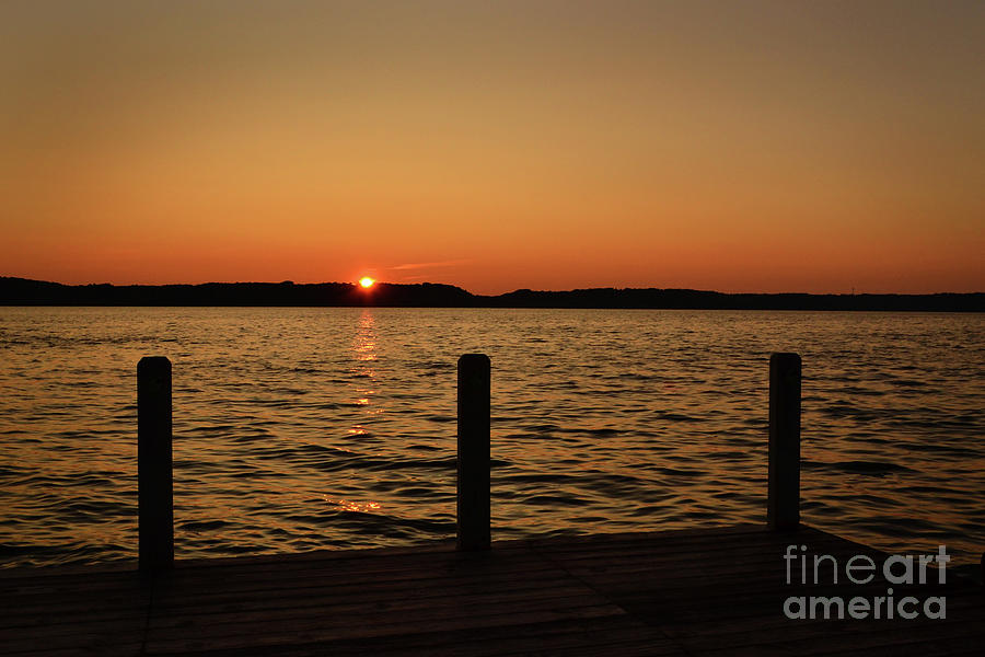 Torch Lake Dockside Sunset Photograph by Amy Lucid
