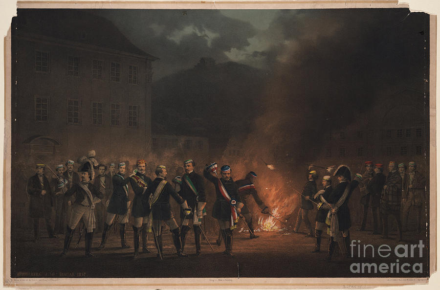 Torchlight Procession At Heidelberg Drawing by Heritage Images