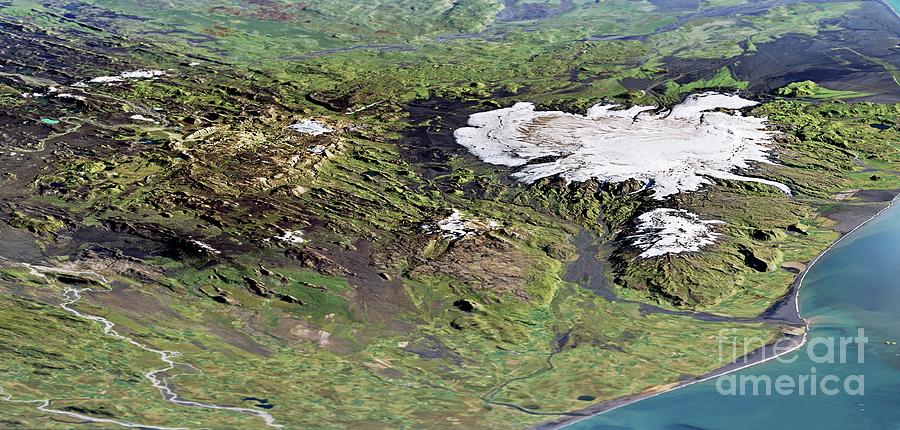 Torfajokull Caldera And Myrdalsjokull Ice Cap Photograph by Nasas Earth Observatory/gsfc/meti/ersdac/jaros/us-japan Aster Science Team/science Photo Library