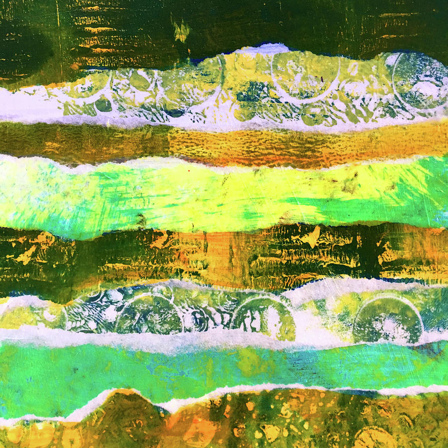 Torn Landscape 2 -- Abstract  Mixed Media by Nancy Merkle