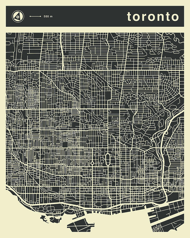 Toronto Map 3 Digital Art by Jazzberry Blue