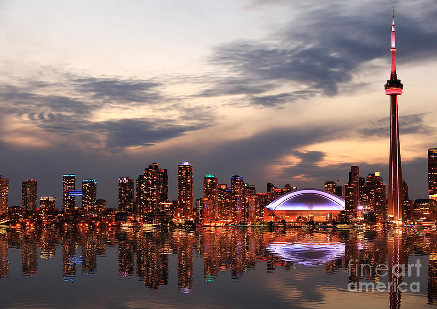 Office Photograph - Toronto Skyline At Sunset Ontario by Inga Locmele Office Photograph - Toronto Skyline At Sunset Ontario by Inga Locmele