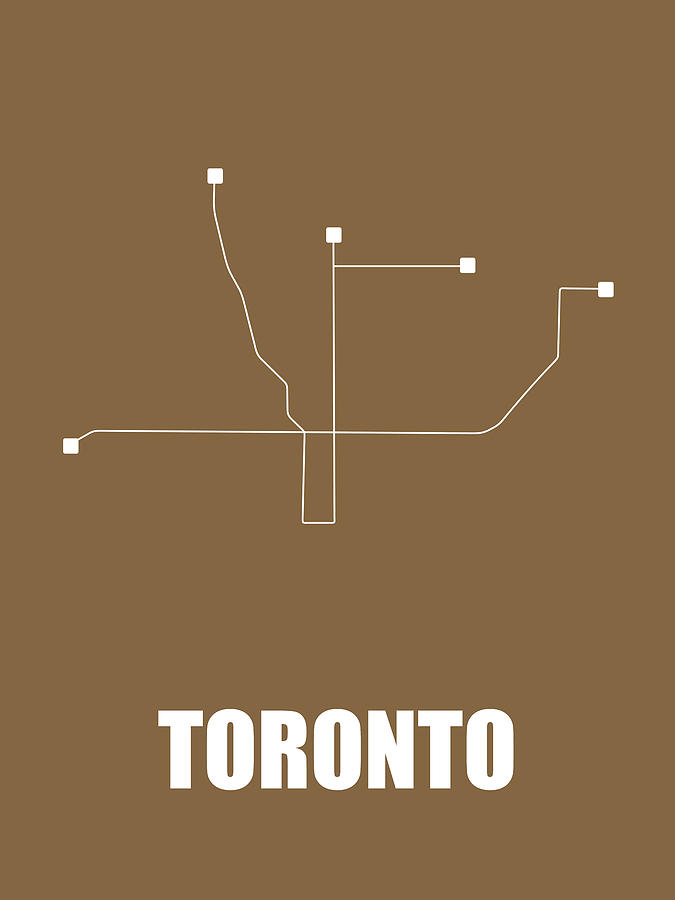 Toronto Digital Art - Toronto Subway Map 2 by Naxart Studio Toronto Digital Art - Toronto Subway Map 2 by Naxart Studio