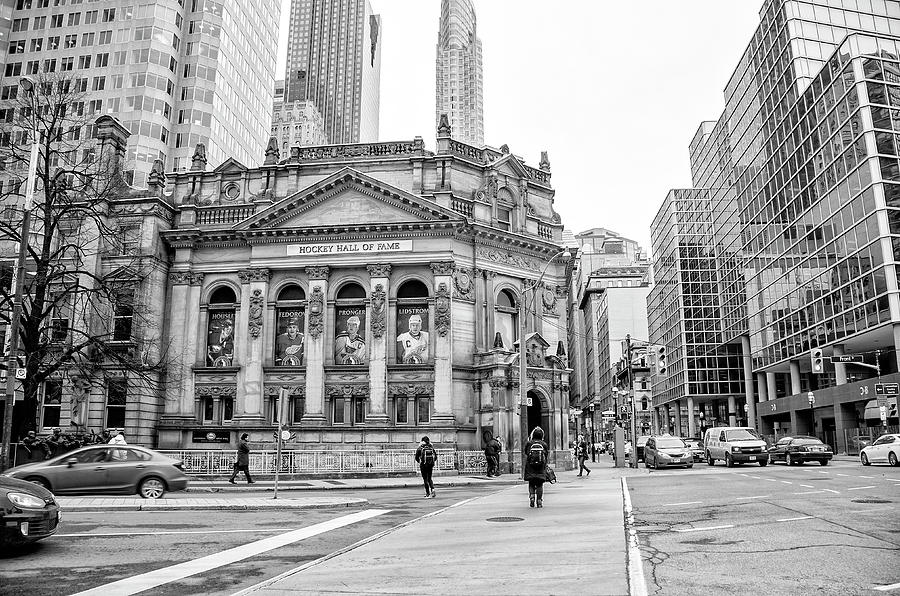 Toronto - The Hockey Hall of Fame in Black and White Photograph by Bill Cannon