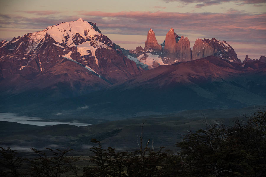 Torres del Paine first light Photograph by Mark Hunter