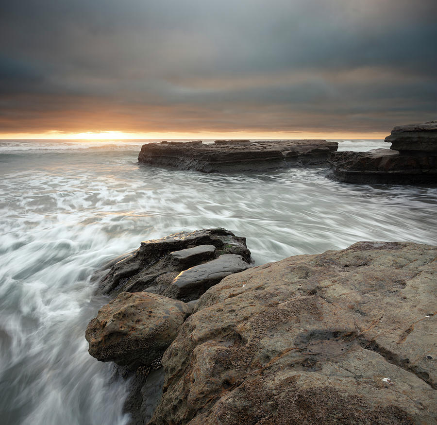 Torrey Pines Rock and Waves Photograph by William Dunigan - Pixels