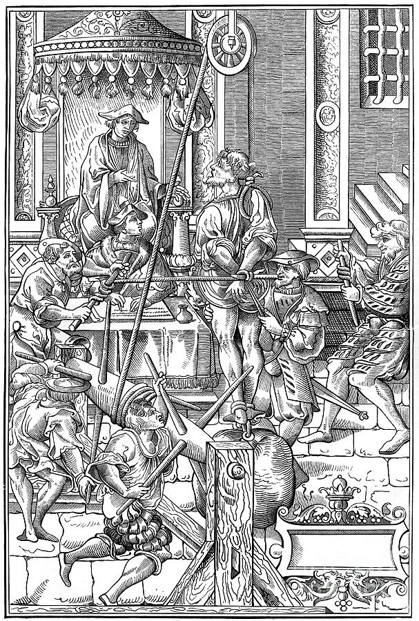 Torture, 1541 1849.artist A Bisson Drawing by Print Collector