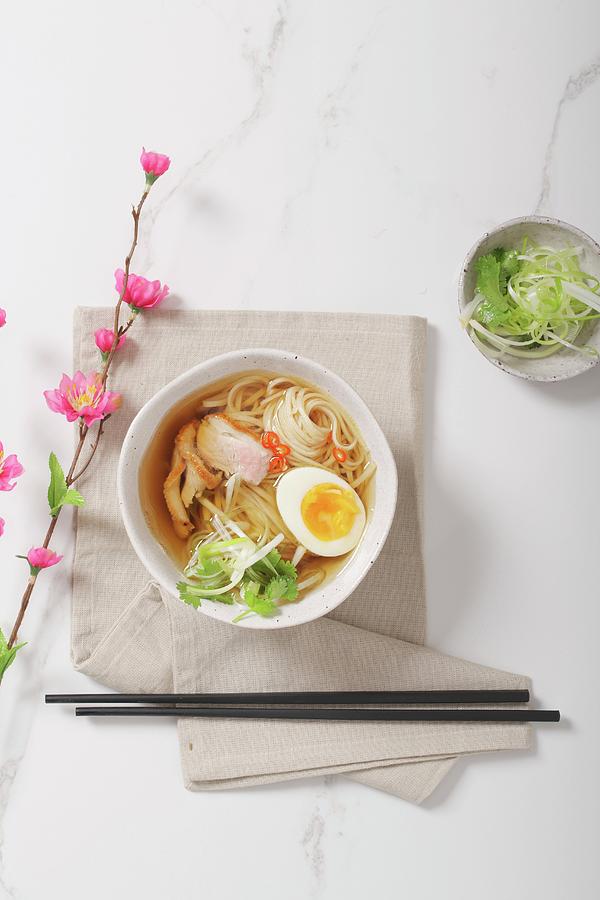 Toshikoshi, Japanese New Years Soup With Chicken And Egg Photograph by Great Stock!