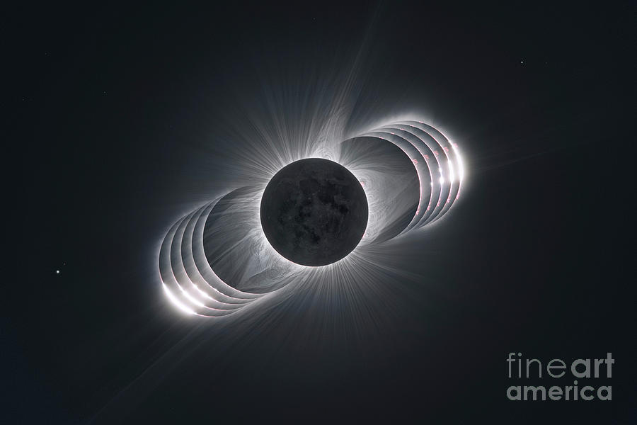 Total Solar Eclipse Around Totality Photograph by P. Horalek, Z. Hoder, M. Druckmuller, P. Aniol, S. Habbal/solar Wind Sherpas/european Southern Observatory/science Photo Library