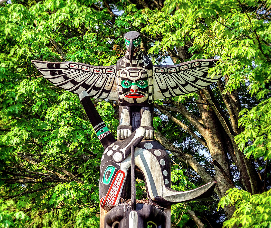 Animal Photograph - Totem-eagle And Fish by Tammy Wetzel