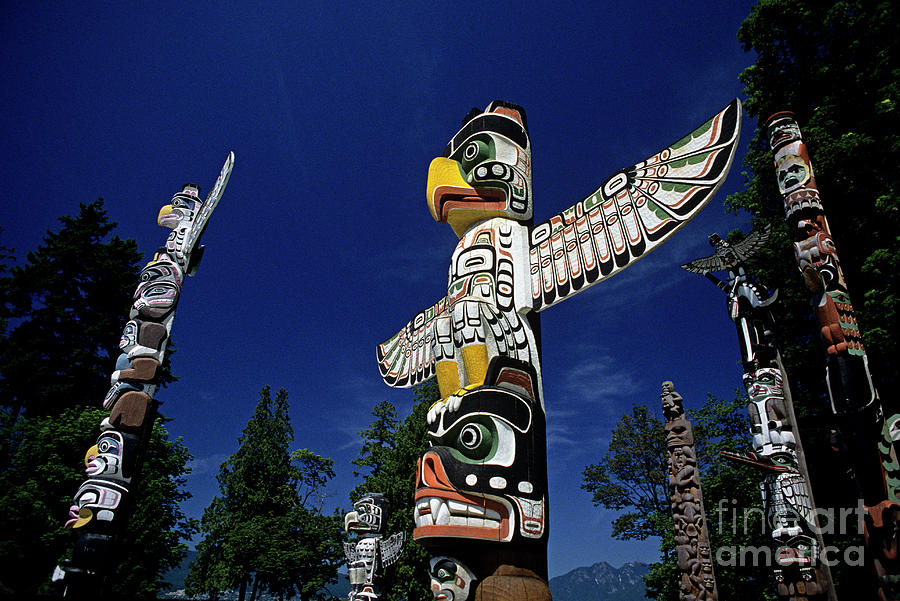 Totem Pole Park in Stanley Park,Vancouver  Photograph by Jim Corwin