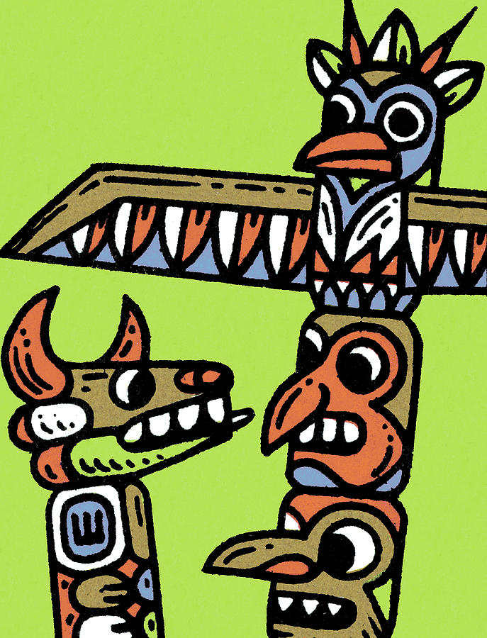 Nature Drawing - Totems by CSA Images
