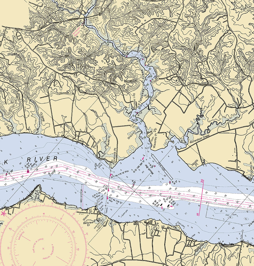 Totuskey Point-virginia Nautical Chart Mixed Media by Sea Koast | Pixels