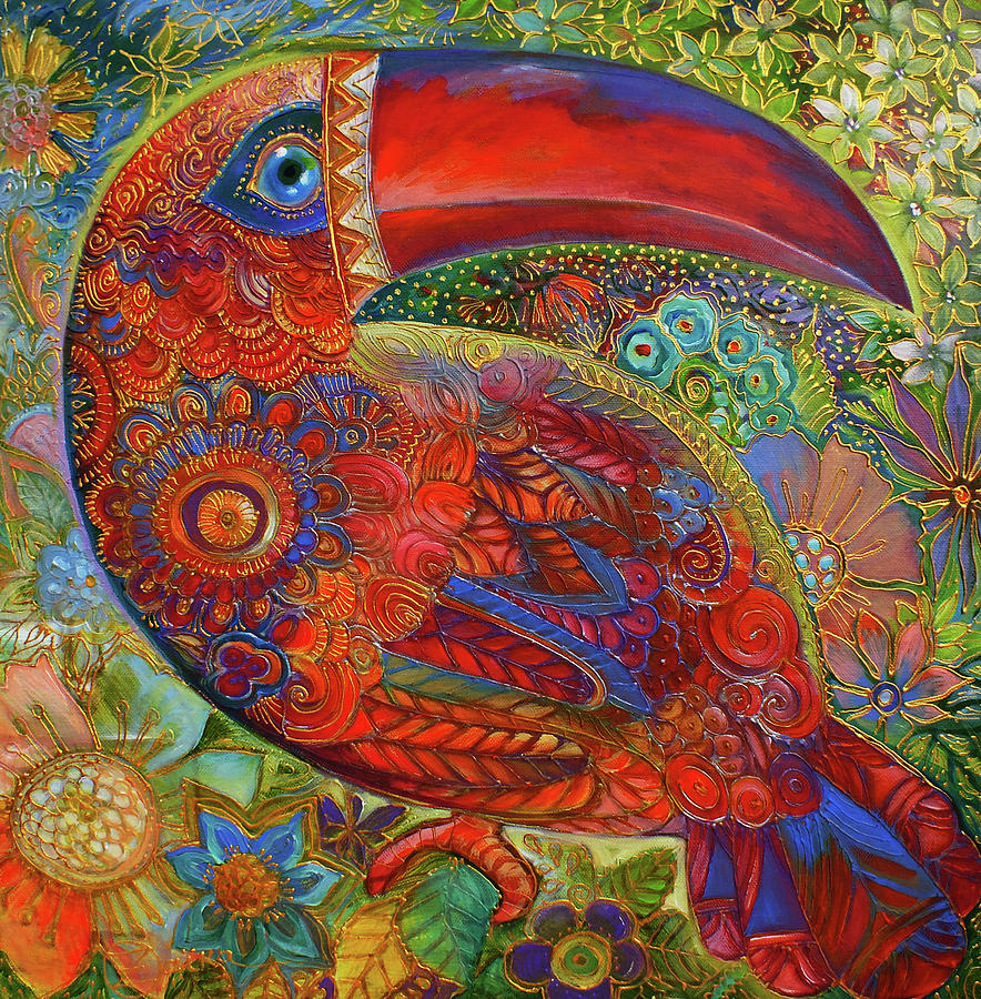 Toucan Painting - Toucan Deco by Oxana Zaika