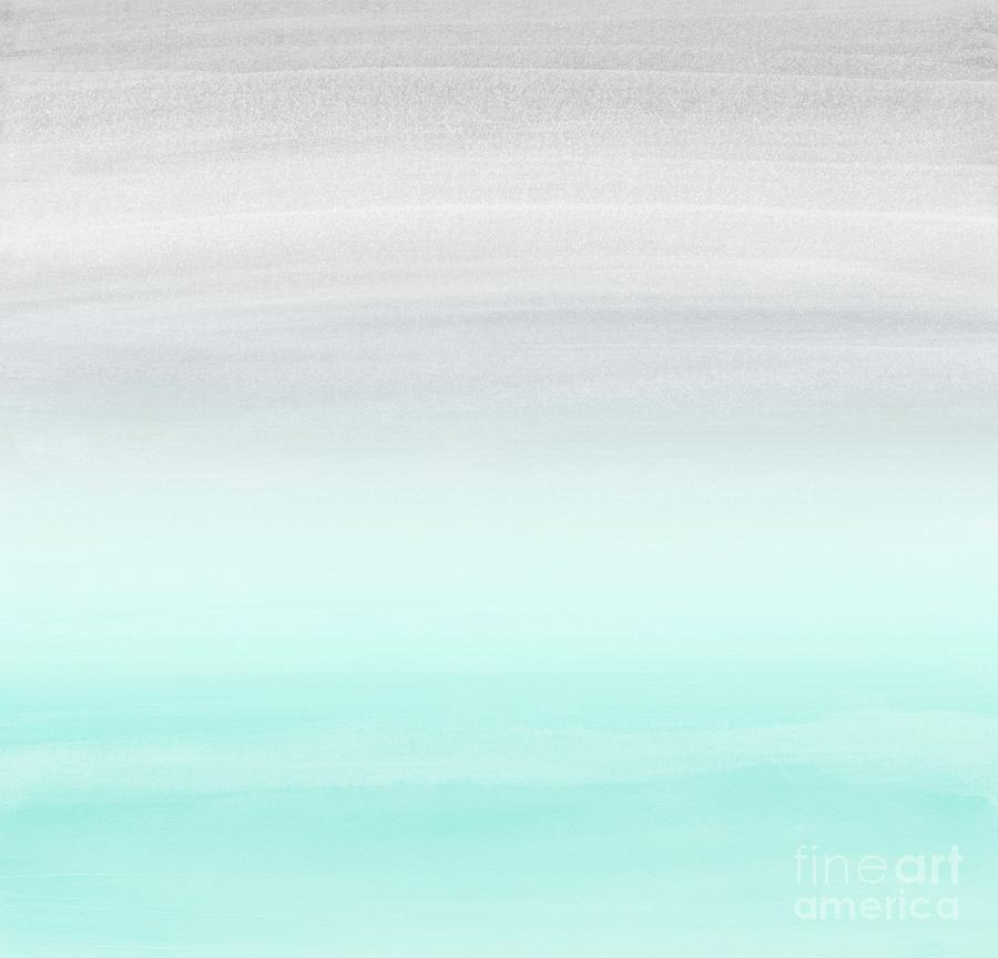 Touching Aqua Blue Gray Watercolor Abstract #1 #painting #decor #art ...