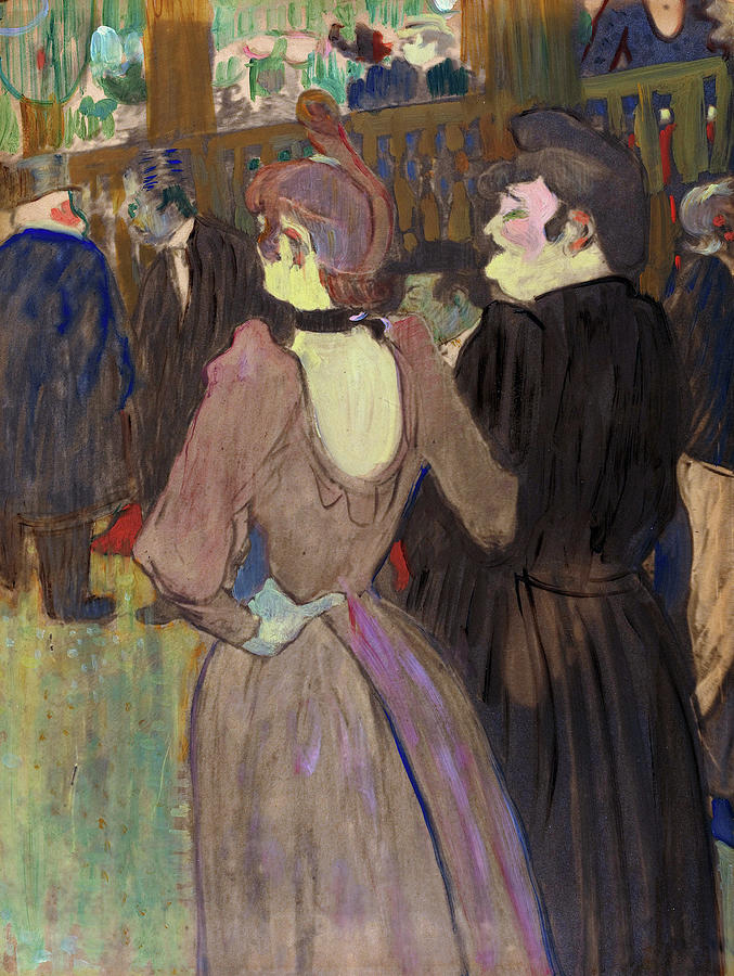 La Goulue and Her Sister, 1892 Painting by Henri De Toulouse-lautrec