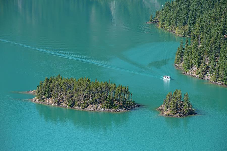 Tour Boat On Lake, Washington Digital Art by Heeb Photos