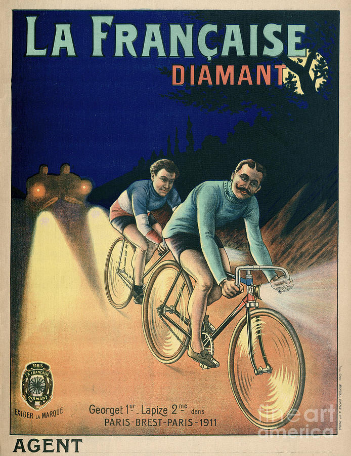 Sports Drawing - Tour De France Cycling Poster From 1911, 1911 by French School