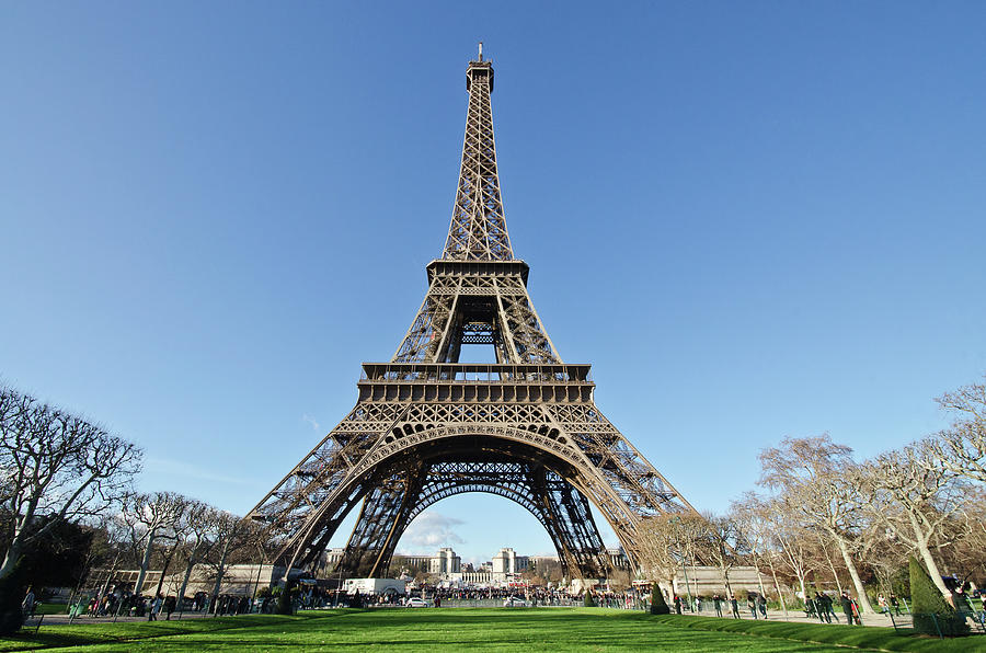 Tour Eiffel With Blue Sky Photograph by Volanthevist