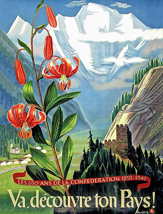 Tourism in Swiss Alps Digital Art by Long Shot
