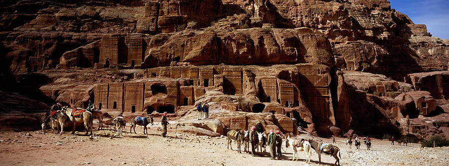 Tourist At Ancient Structures, Petra Photograph by Panoramic Images