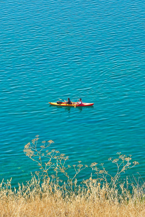Nature Photograph - Tourist Kayak On The Ohrid Lake by Jan Wlodarczyk