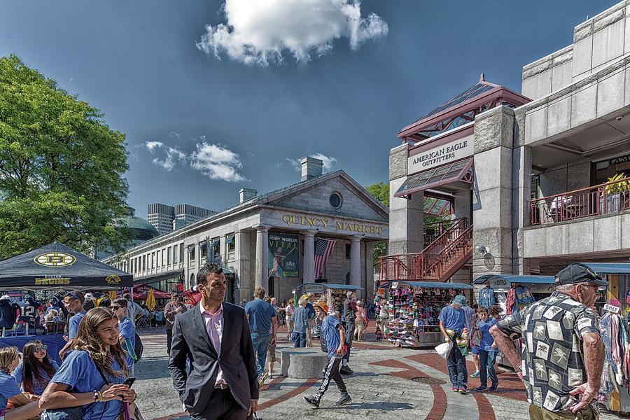 Tourists at Quincy Market Photograph by Darryl Brooks