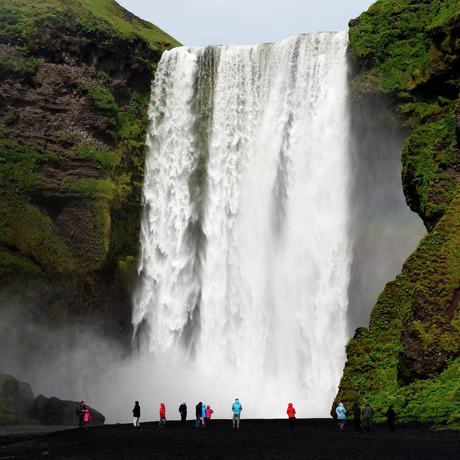 Tourists At The Waterfall Photograph by Roine Magnusson