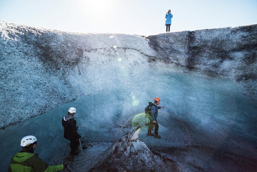 Tourists In Ice Cave, Iceland Digital Art by Matt Williams-ellis