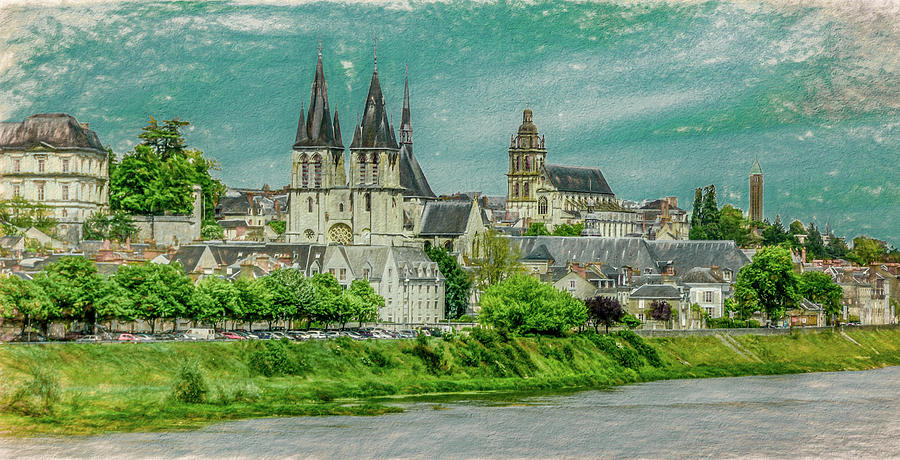 Tours Skyline, Vintage Painterly Version Photograph by Marcy Wielfaert