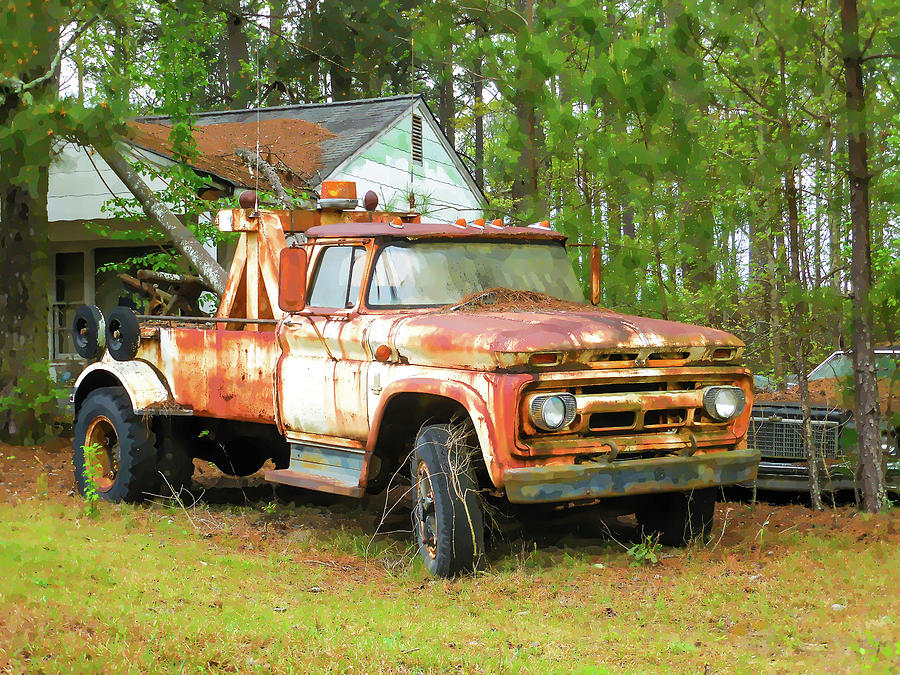 Tow trucks 2 Painting by Jeelan Clark - Fine Art America