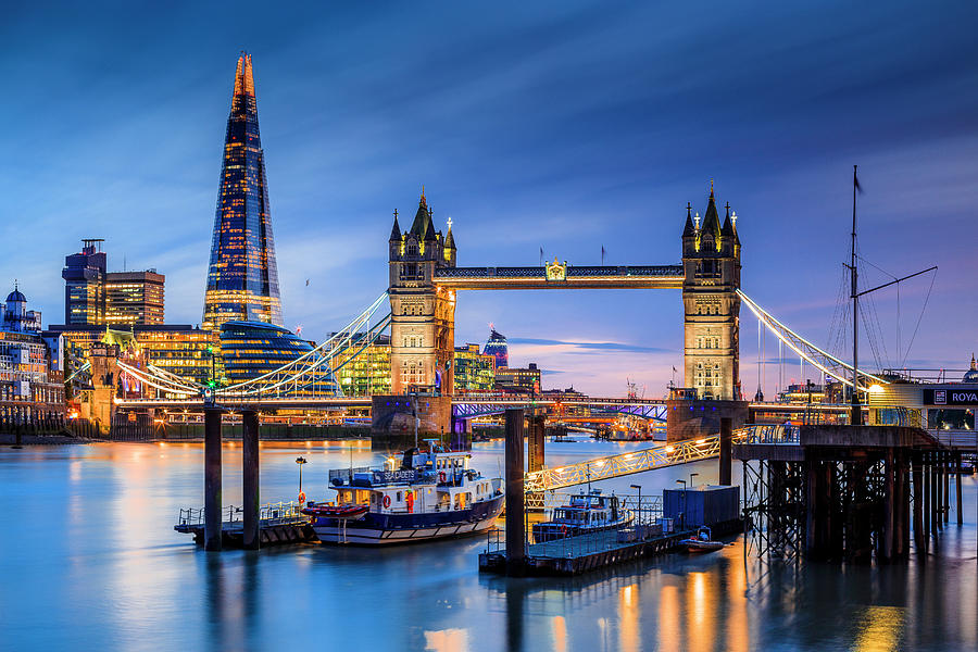 Tower Bridge & Shard, London Digital Art by Antonino Bartuccio - Pixels